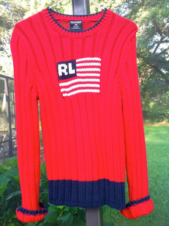 ralph lauren women's american flag sweater