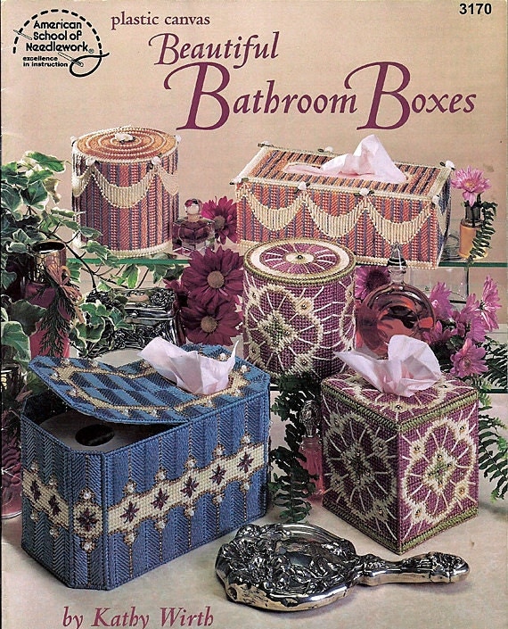 Beautiful Bathroom Boxes Plastic canvas Pattern American