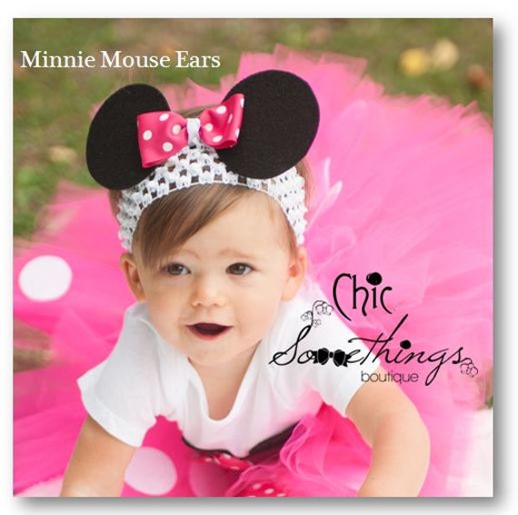 Minnie Mouse Ears Headband Baby Minnie mouse by ChicSomethings