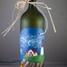 Lighted Wine Bottle Night Light Hand Painted Lighthouse Sail boat Ocean Beach Recycled Glass Accent Lamp