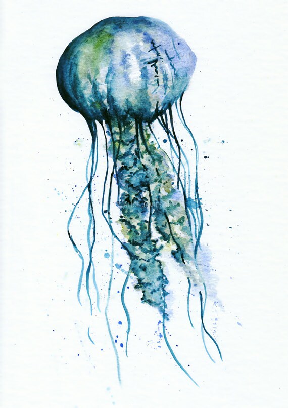Items similar to Jellyfish Art Print on Etsy