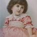 Darling Larger Victorian Trade Card-Little Girl in Pink Dress