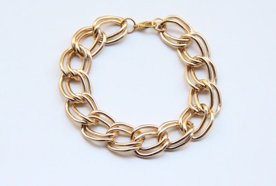 Items similar to Gold Chunky chain bracelet - 24k Gold Plated on Etsy