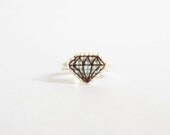 Diamond ring cross stitch - aquamarine, gifts for her, gifts under 20, valentines day, embroidery diamond ring
