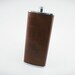 Unusual Tall Slender Vintage Hip Flask with Nice Saddle Brown Leather Covering