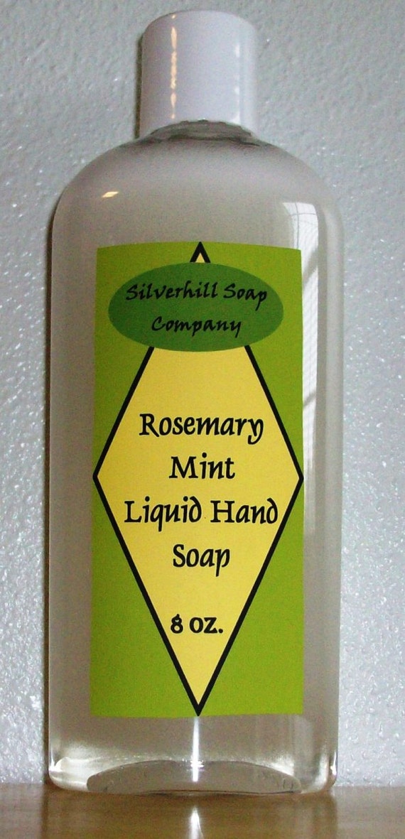 Rosemary Mint Vegan Friendly Liquid Hand Soap by SilverhillSoapCo
