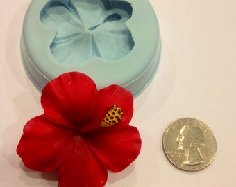 Hibiscus Silicone Mold (chocolate, fondant, gumpaste, sugarcraft, cake, wedding, favors, showers, gummy)