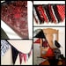 SALE Goth Fabric Pennant Banner in Black and Red with Spider Webs and Skeleton Keys. Vampire Bunting. Halloween Garland. Creepy Decor.