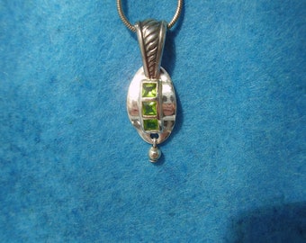 Sterling Silver One of a Kind Peridot Pendant