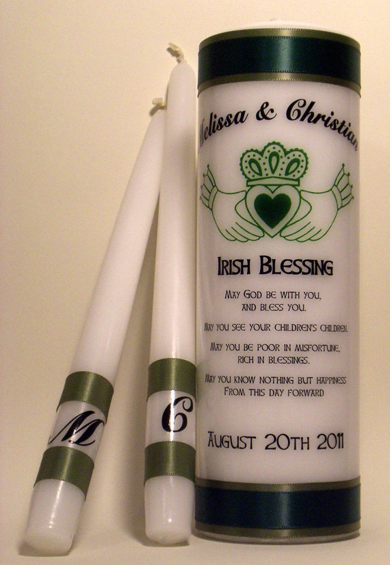 Items similar to CUSTOMIZED Irish Blessing Unity Candle CUSTOMIZED on Etsy