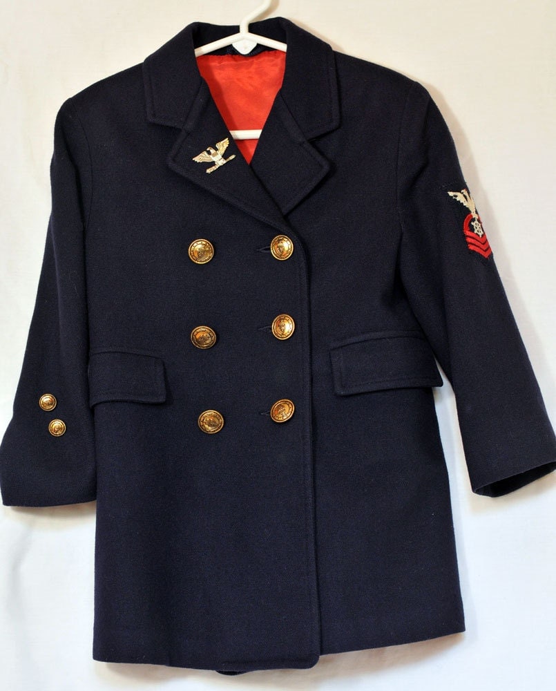 Classic Wool Sailor Pea Coat Child Size 7.