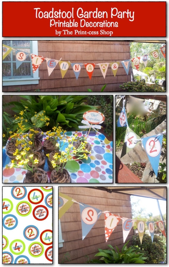 Toadstool Garden Party Personalized Printable Decorations Il_570xn