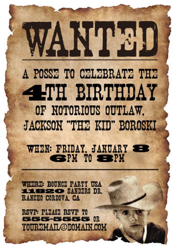 Wanted Poster Invitation Template Free 8