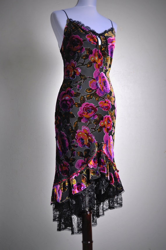 SALE Betsey Johnson Floral Velvet Burnout Dress / Perfect