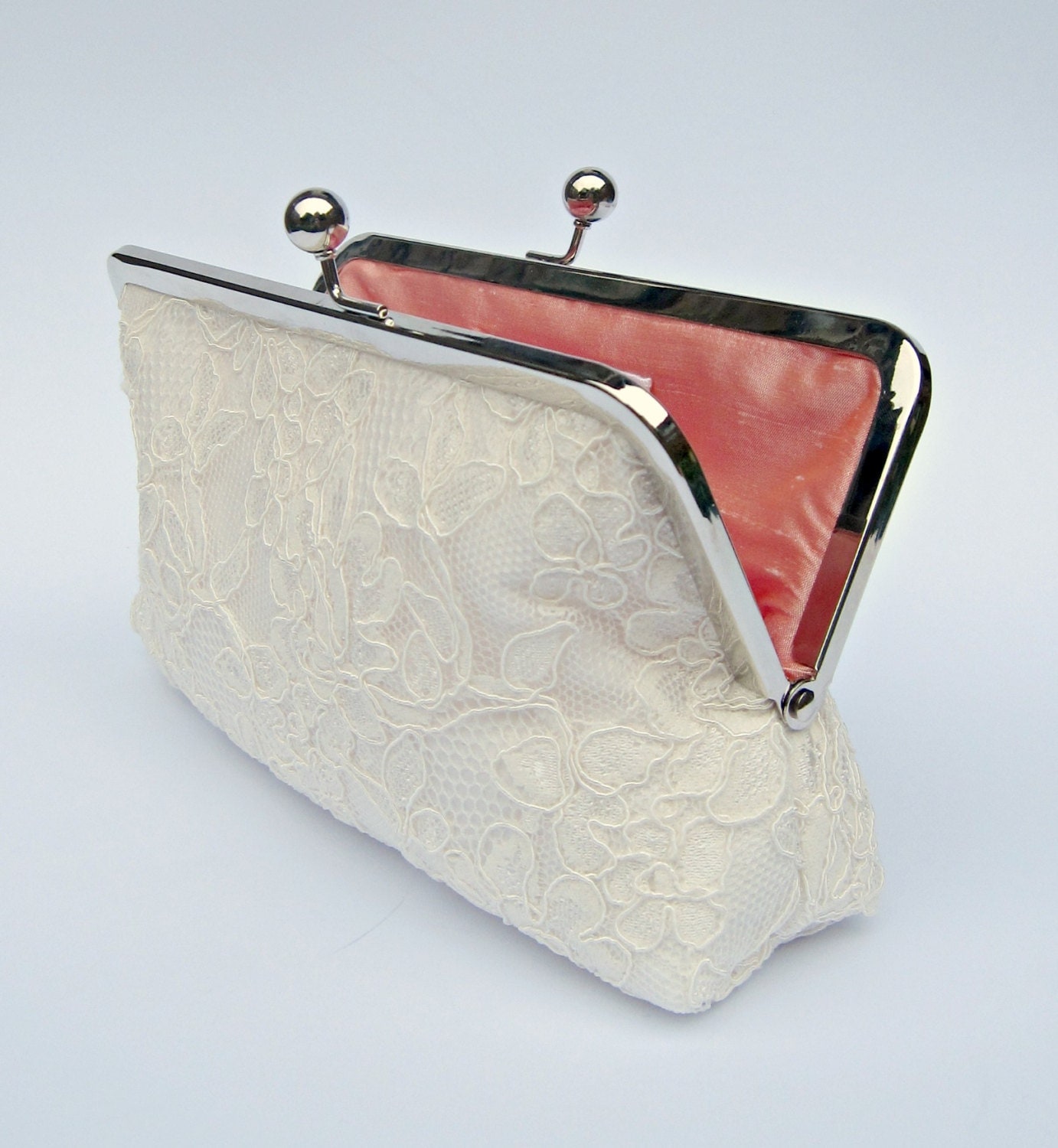 ivory lace clutch