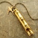 Bamboo whistle necklace, vintage whistle and bird necklace, long whistle necklace