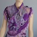 Lilac Violet Freeform Crochet Scarf Shawl / Wearable Art / OOAK