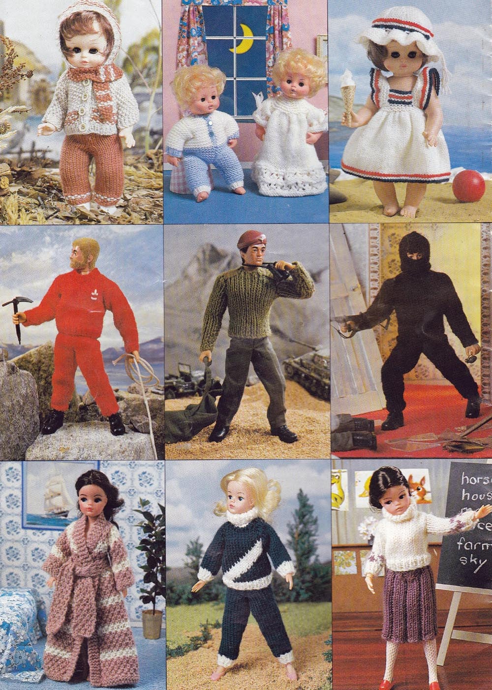 Dolls Clothes Knitting Patterns Book for Barbie Ken GI Joe