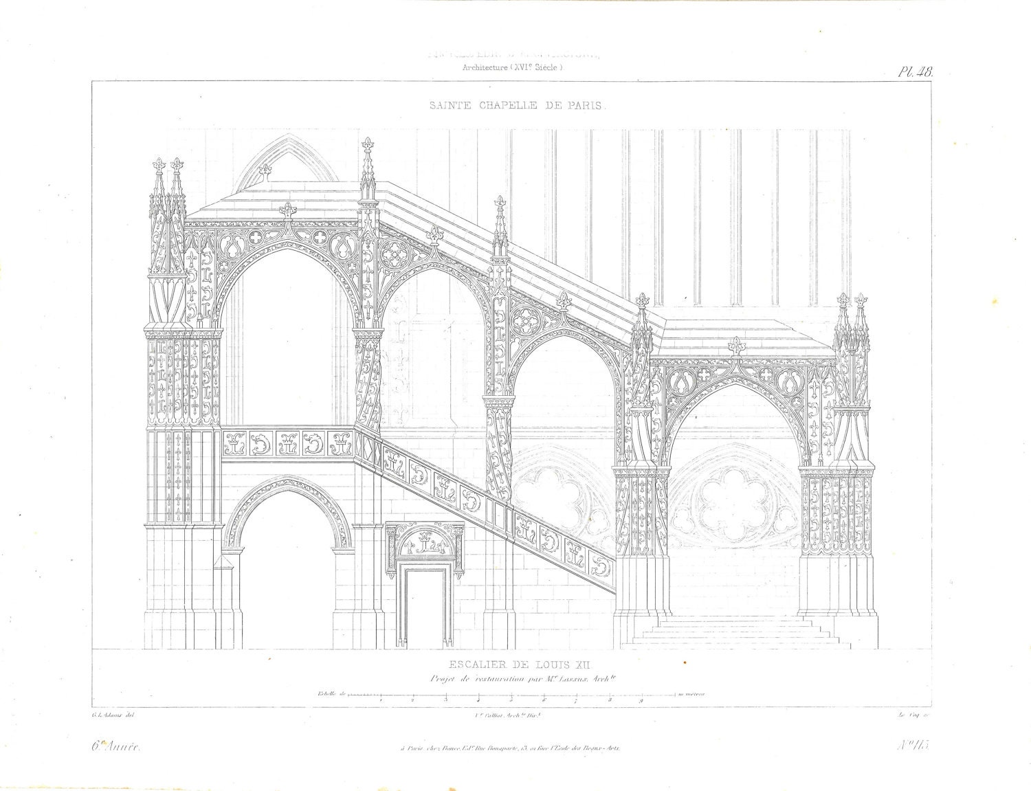 Sainte Chapelle Gothic Architecture Print Restoration 1856