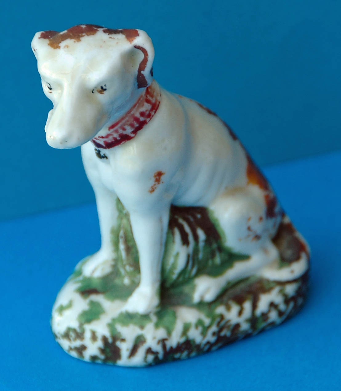 Antique STAFFORDSHIRE DOG Small FIGURINE Hand Painted Mid 19th