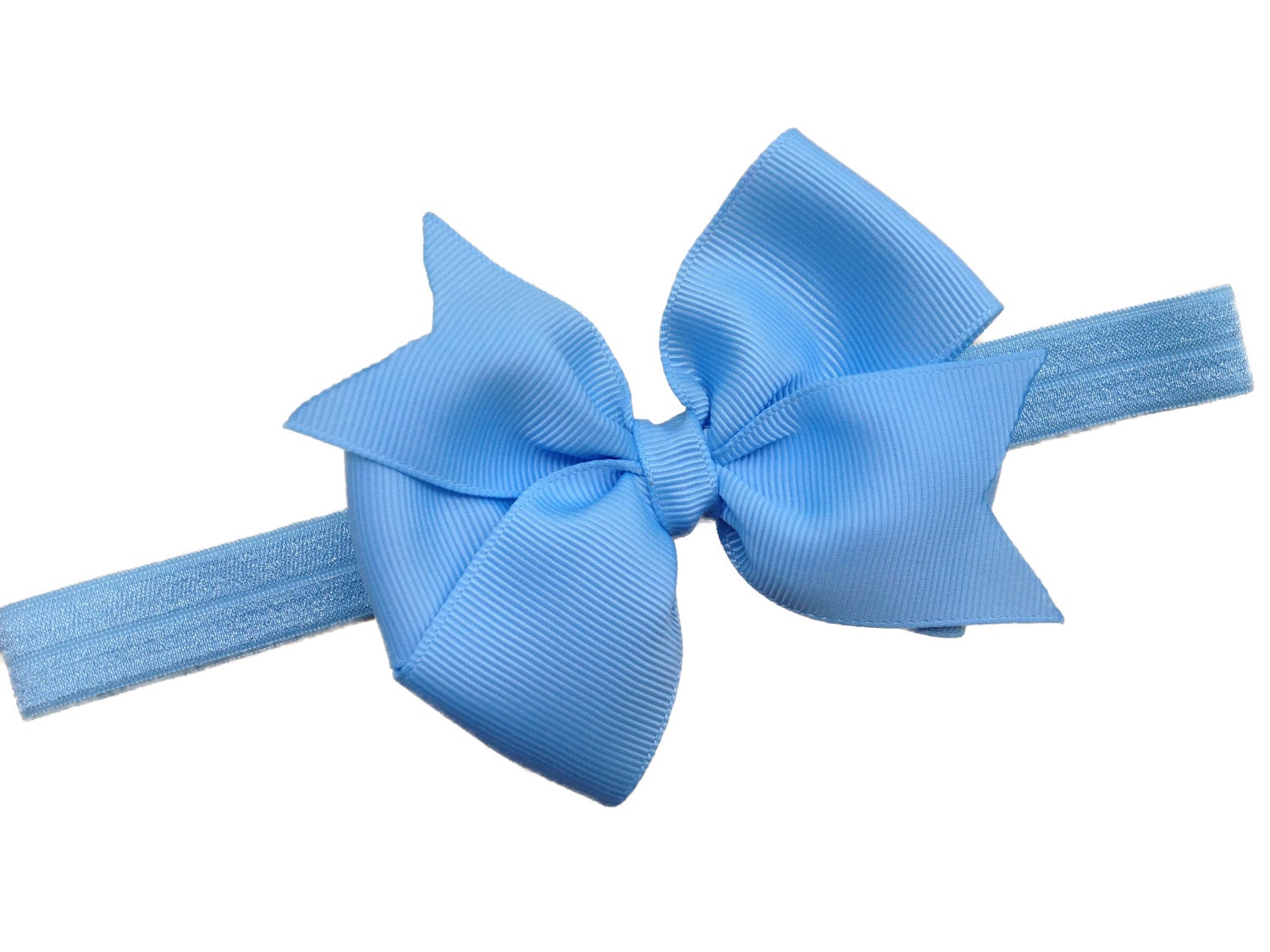 Light blue bow headband light blue baby headband newborn