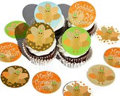 12 edible print Thanksgiving Cupcake Topper or Cookie Toppers- Tasty Prints - edible decorations for cakes, cupcakes - edible images Il_170x135