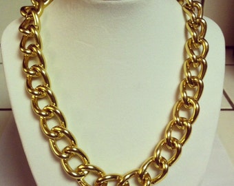 Gold chain necklace, chunky gold chain link necklace, Marc Jacobs
