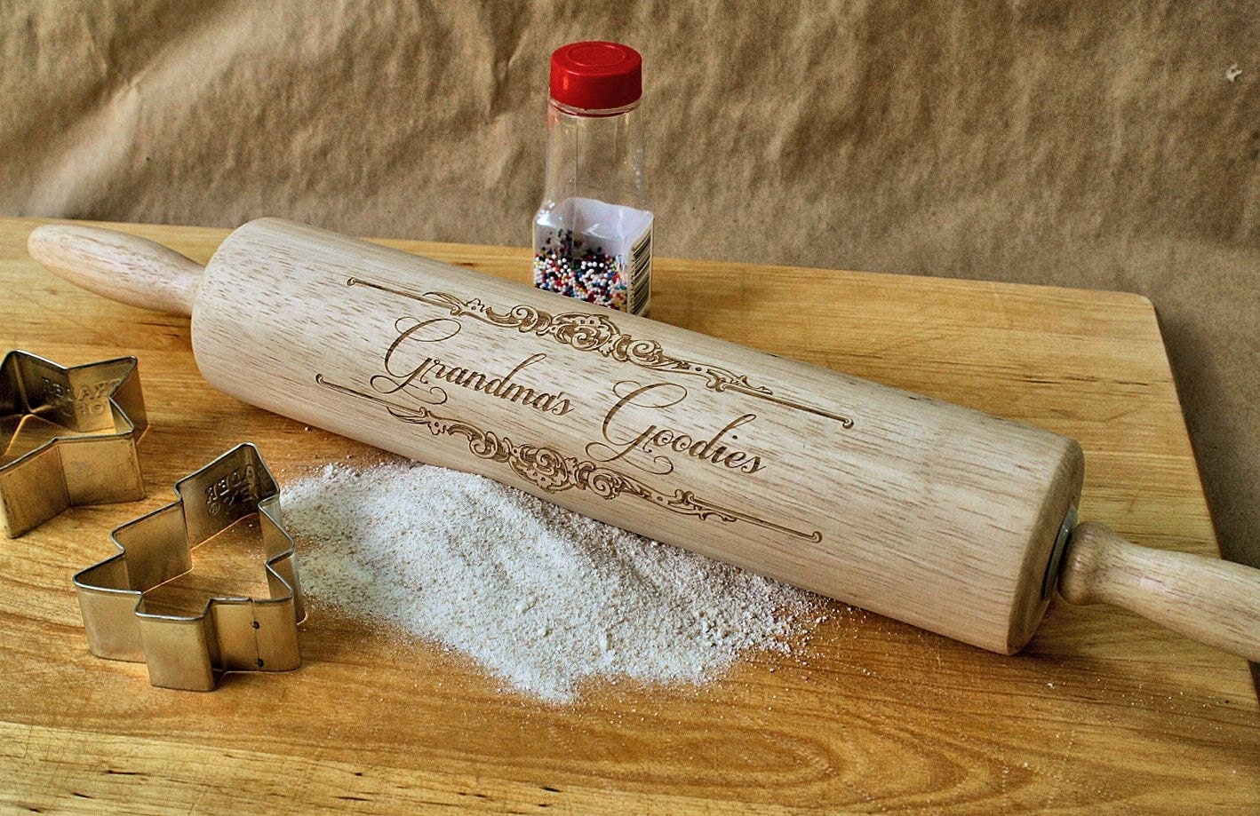 Personalized Rolling Pin Gifts for Grandma Engraved Wooden