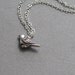 Tiny silver bird necklace, paloma bird, small petite dainty minimalist