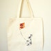 Bunny Flying a Kite - Cotton Tote - Autumn Leaves