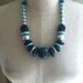 Turquoise Silver and Black Wood Necklace