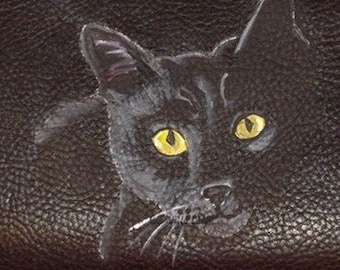 Black cat  painting Etsy