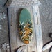 Green and Gold Vines Ceramic Canoe Bead/Pendant