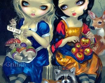 Alice and Snow White fairytale wonderland fairy art print by Jasmine Becket-Griffith 8x10