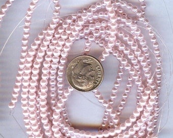 3mm Elegant Pink Glass Pearls 50 pcs