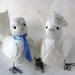 Wedding Cake topper Love birds White linen Spring Summer Made to Order