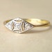 Art Deco Geometric Diamond Ring, Antique Diamond 18k Gold Engagement Wedding Ring Approximate Size US 6.5