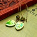 Ceramic Leaf Dangle Earrings Handmade Jeraluna Designs