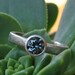 Fair Trade Teal Blue Green Sapphire and Recycled 950 Palladium Ring - Alternative Engagement or Wedding Ring - Size 5.75
