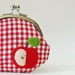 Coin purse retro apple on red gingham