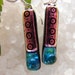 Dichroic Glass Earrings- Pink Glass Earrings- Fused Glass Dichroic Earrings- Mosaic Pattern Glass- California Corn Lily Wildflower Earrings