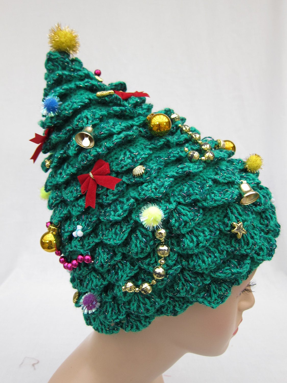 Christmas Tree Hat crochet hat creative hat green hat