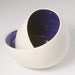 Sculpture - Porcelain Egg Chair Sculpture in Sapphire Blue