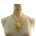 70s Figural Frog Necklace / Enamel & Gold on Thick Gold Chain