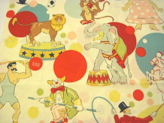 Reproduction Vintage Circus Print Fabric Titled Under
