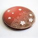 Red Blossoms and Waves Japanese Inspired Pocket Mirror - UK Seller