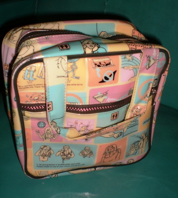 Make-Up Bag Pastel Vintage TransVersion Loop of NY by fionabean