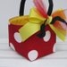 Halloween Trick or Treat Mini Tote Candy Bucket (Smaller Size) - Mouse Inspired - Red/White Polka Dots