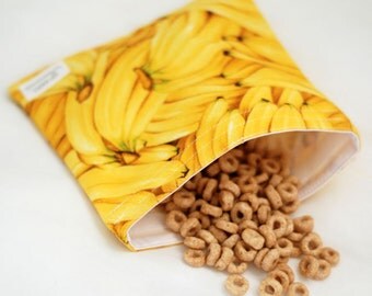 Bananas - Medium Reusable Sandwich Bag from green by mamamade