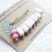 Snag Free Stitch Markers Medium Set of 8 -- Pink Cats Eye and White Shell -- M97-- For up to size US 11 (8mm)